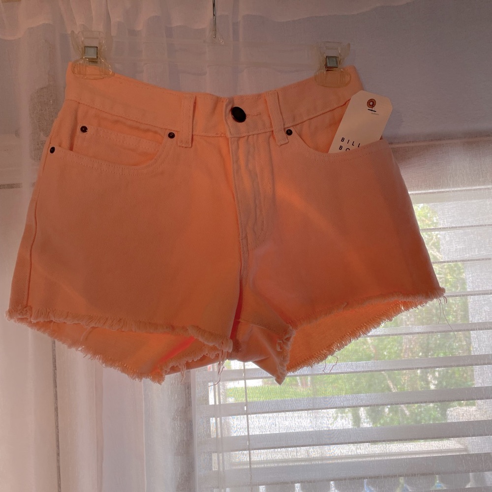 Billabong Bright Peach Denim Cutoff Shorts